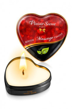 Масажна свічка серця Plaisirs Secrets Natural (35 мл)