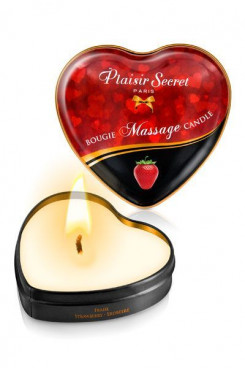 Масажна свічка серця Plaisirs Secrets Strawberry (35 мл)