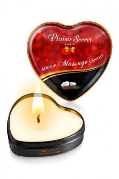 Масажна свічка серця Plaisirs Secrets Coconut (35 мл)