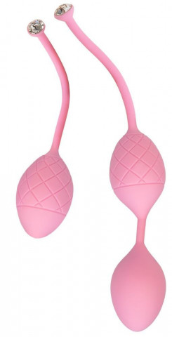 Розкішні вагінальні кульки PILLOW TALK - Frisky Pink із кристалом, діаметр 3,2см, вага 49-75гр