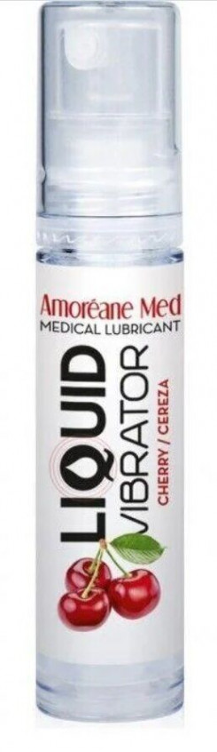 Стимулюючий лубрикант від Amoreane Med: Liquid vibrator - Cherry (рідкий вібратор), 10 ml