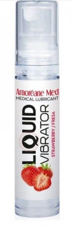 Стимулюючий лубрикант від Amoreane Med: Liquid vibrator - Strawberry (рідкий вібратор), 10 ml