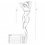 Бодістокінг Passion BS025 white, сукня-сітка, спущене плече, довгий рукав - [Фото 2]