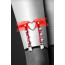 Гартер на ногу Bijoux Pour Toi - WITH HEART AND SPIKES Red, сексуальна підв'язка із серцем - [Фото 1]