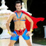 Чоловічий еротичний костюм супермена "Готовий на все Стів" S/M: плащ, портупея, шорти, манжети - [Фото 2]