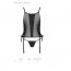 Сітчастий корсет з еко-шкіри Passion Malwia Corset black L/XL: з люверсами та знімними пажами - [Фото 5]