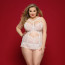 Нежный комплект белья JSY «Милая Бейли» Plus Size, White, корсет, стринги, стрепы, кружево - [Фото 1]