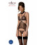 Корсет с открытой грудью Passion DOMINICA CORSET L/XL black, пажи для чулок, стринги - [Фото 1]